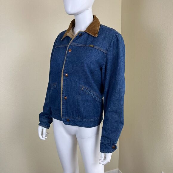 Vintage 60's-70's Maverick Denim Bluebell Sherpa Lined Jacket Mens Chore Coat - Picture 17 of 17